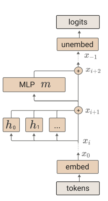The transformer architecture as shown in Transformer Circuits